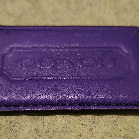 Coach Purple Leather Hang Tag 3" X 1" - Picture 2 of 9
